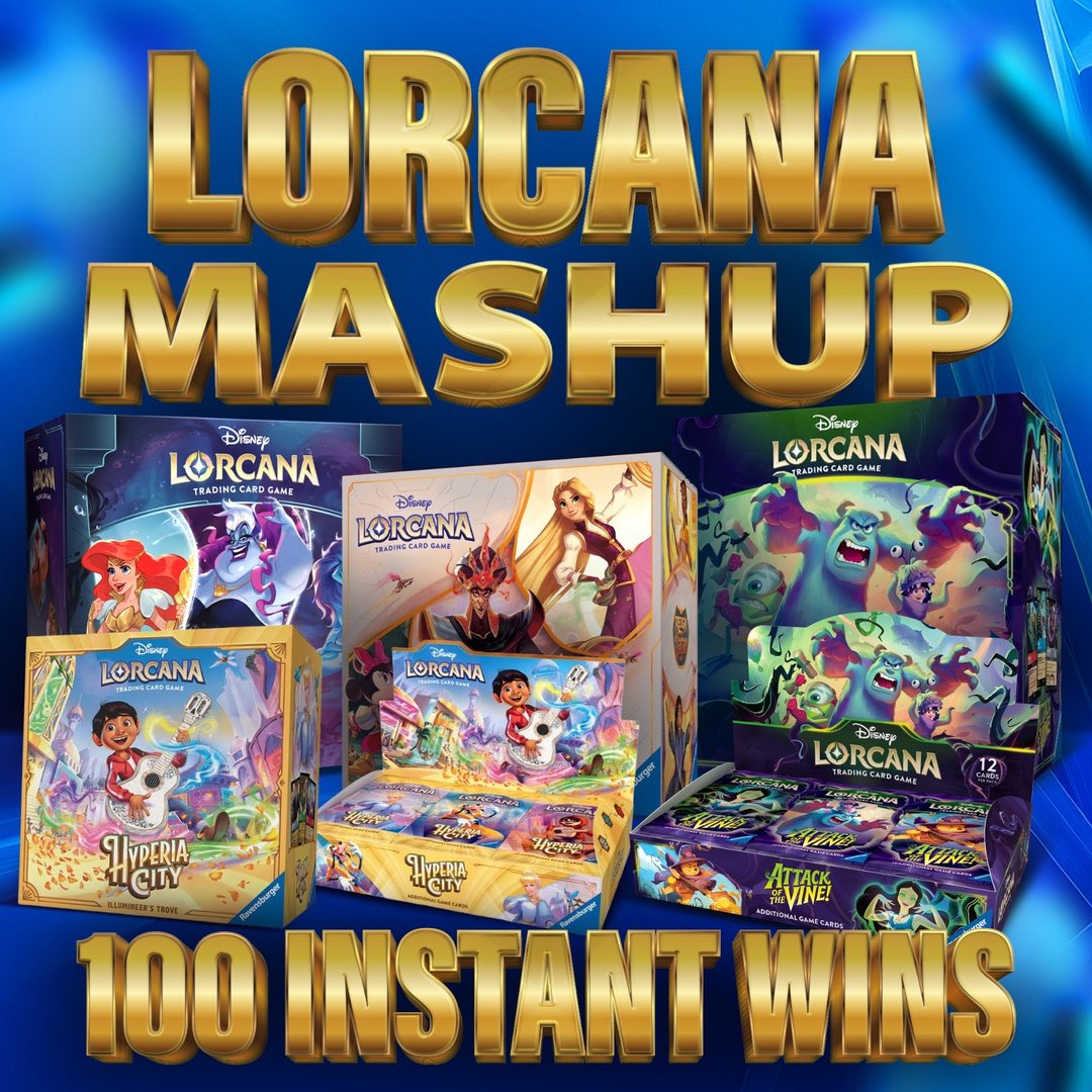 Lorcana mash up! 100 Instant wins featuring Hyperia City!