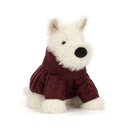 Jelly Cat Munro Scottie Dog 'Winter Jumper'