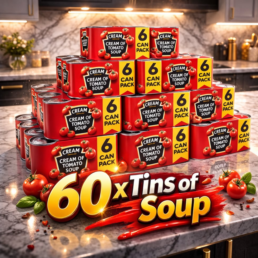 60 x Tins of Tomato Soup 05.03.26