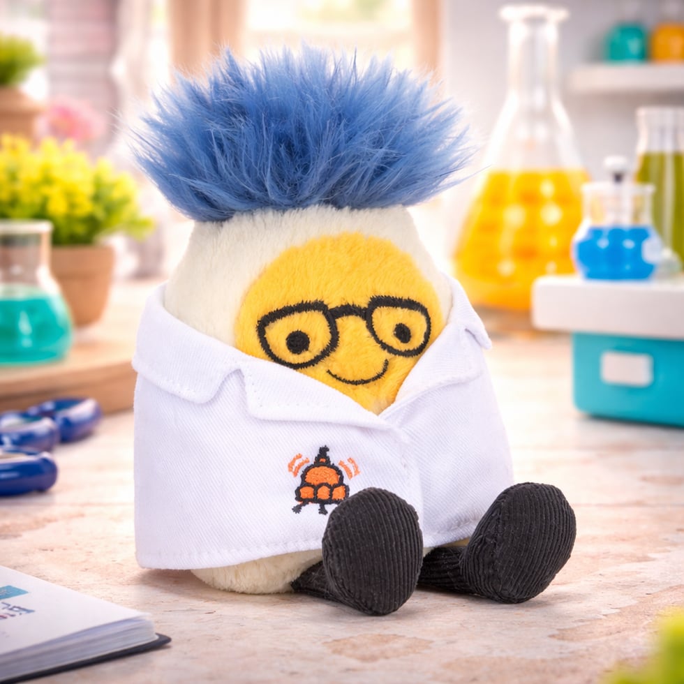 Amuseables Boiled Egg Scientist Outfit JellyCat