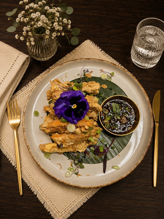 Jeeb the Earth Dragon – Air-Fried Mixed Sweet Potatoes & Taro (จีบมังกรดิน / มันอบคละสี)