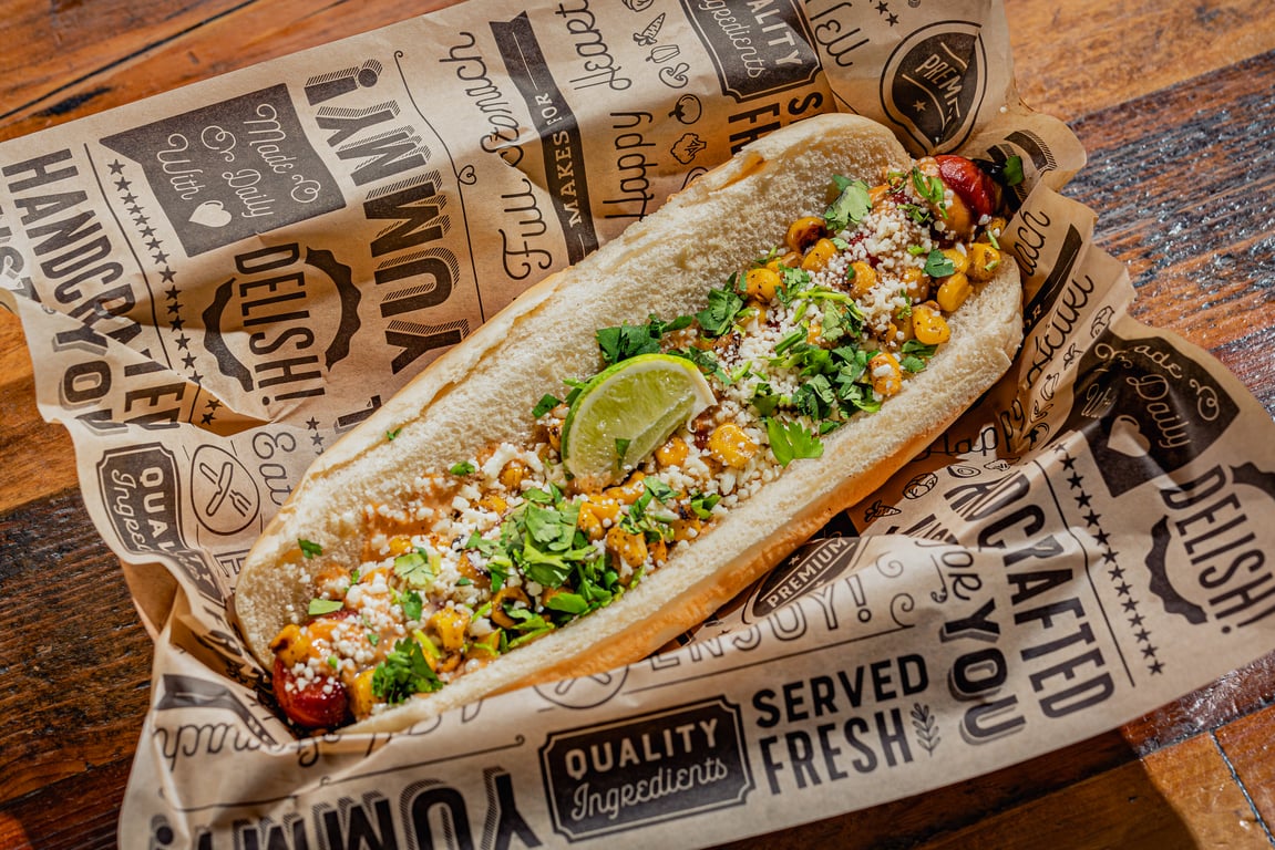 Mexican Street Corn Hot Dog