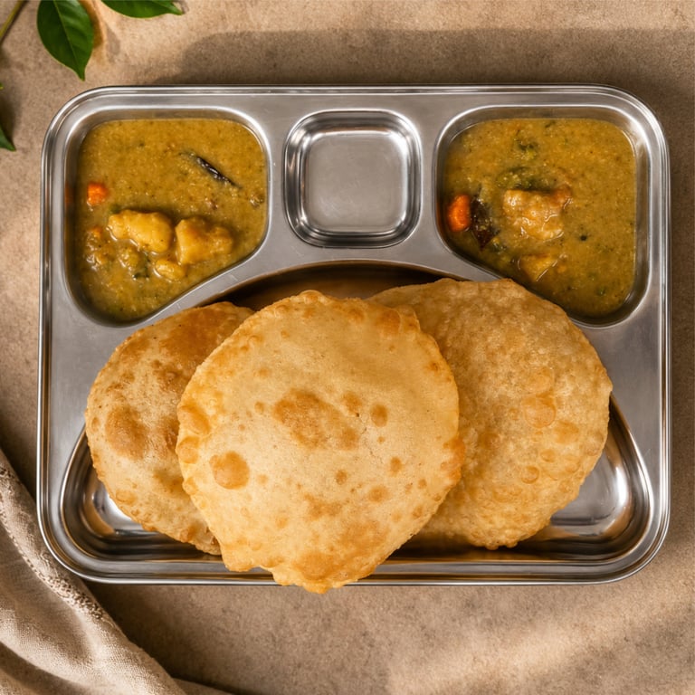 Poori (3Pc) With Korma