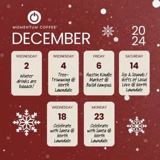 Get Festive This December at Momentum Coffee!
