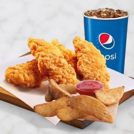 Chicken Tenders Combo - 3 Pieces + Wedges + 22 oz Drink