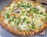 Pesto Chicken Artichoke Pizza