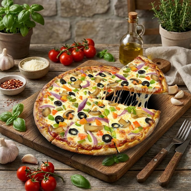 Large Thin Crust Veggie Pizza