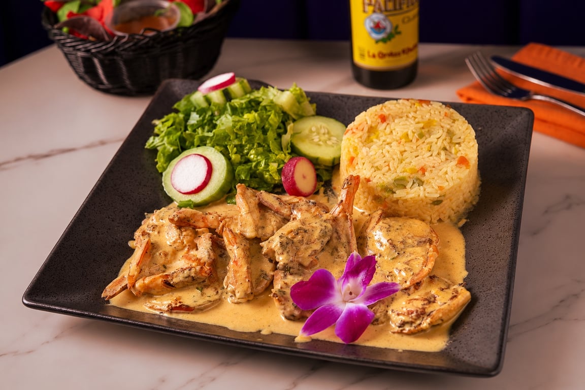 Camarones En Crema De Coco Plato