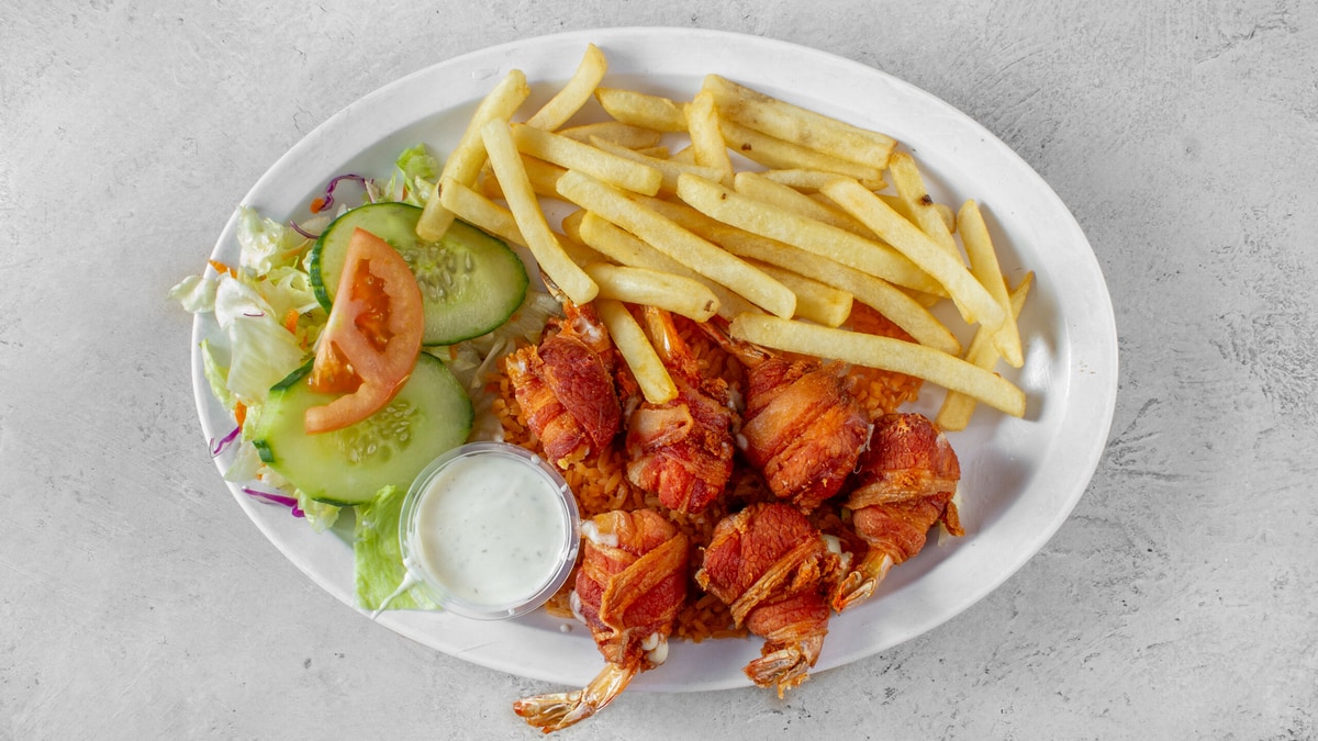 Camarones Imperiales** (Shrimp wrapped in Bacon)