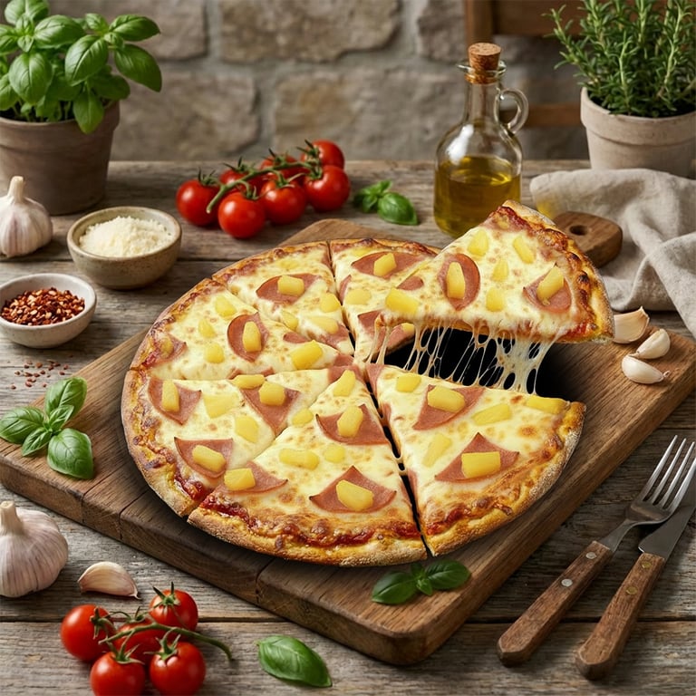 Large Thin Crust Hawaiian Pizza
