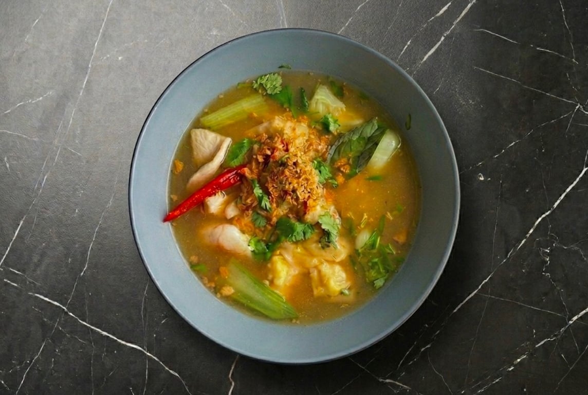 Wonton Soup with Ground Chicken & Shrimp