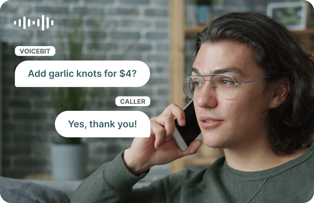 VoiceBit offering a caller garlic knots for $4