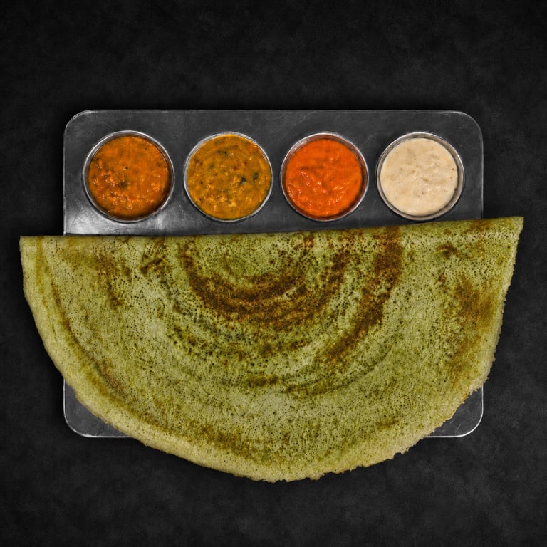 Peserarttu Dosa with Upma