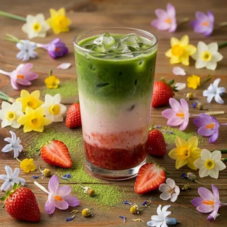 Iced Strawberry Matcha Latte