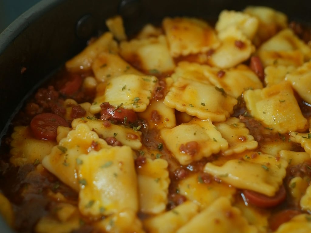 Ravioli with Garlic Bread
