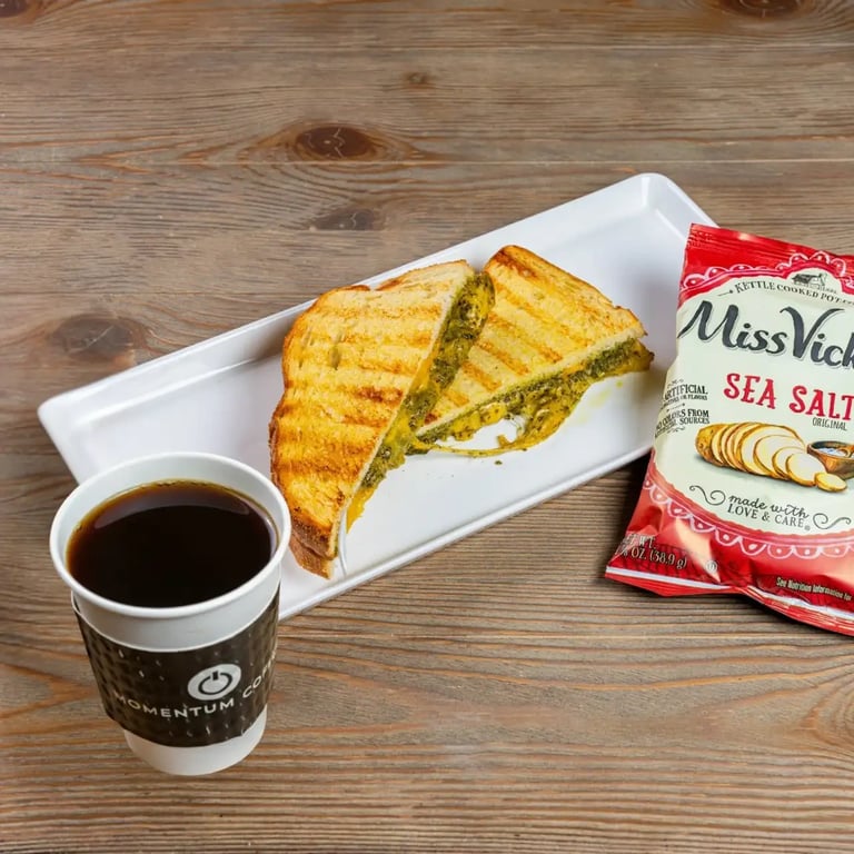 Mo' Melt & Chips & Hot Coffee