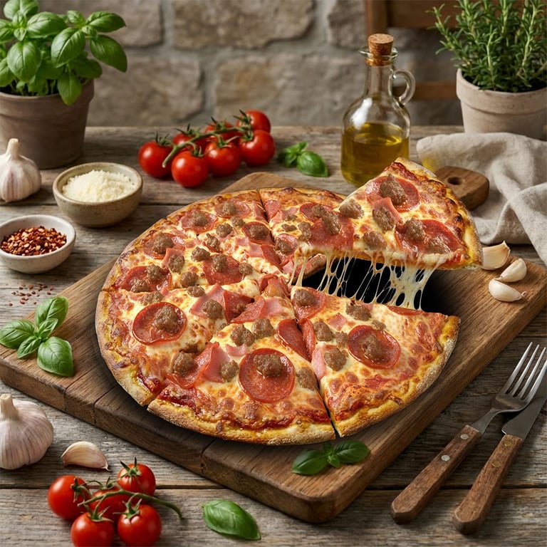 Large Thin Crust Meat Lovers Pizza
