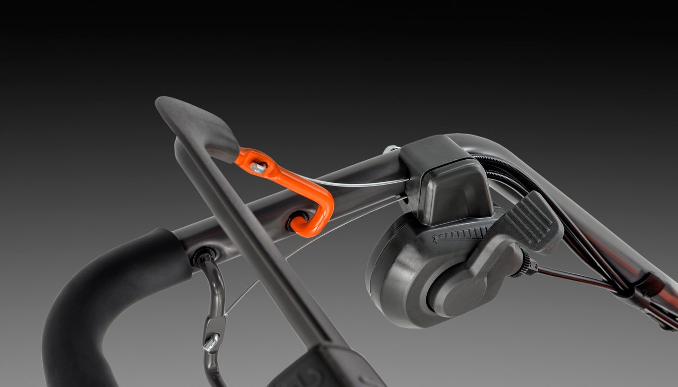 Rychlost pojezdu lze snadno nastavit podle vašich potřeb a stavu trávníku.