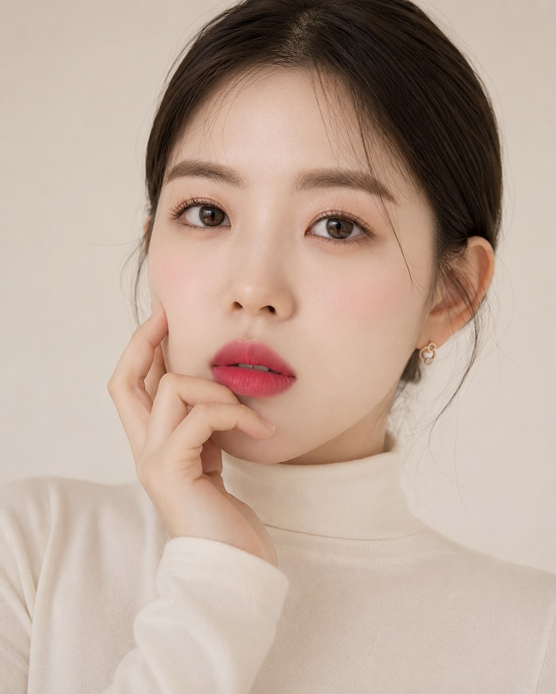 비기닝 프로필 27/63 — 슬릭 로우번 · 맑은 로즈 메이크업으로 단아하고 섬세한 인상을 살렸습니다.