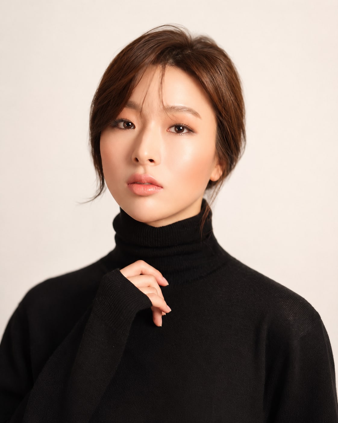 비기닝 프로필 35/63 — 내추럴 로우번 · 브론즈 코랄 메이크업으로 시크하고 프로페셔널한 분위기를 살렸습니다.