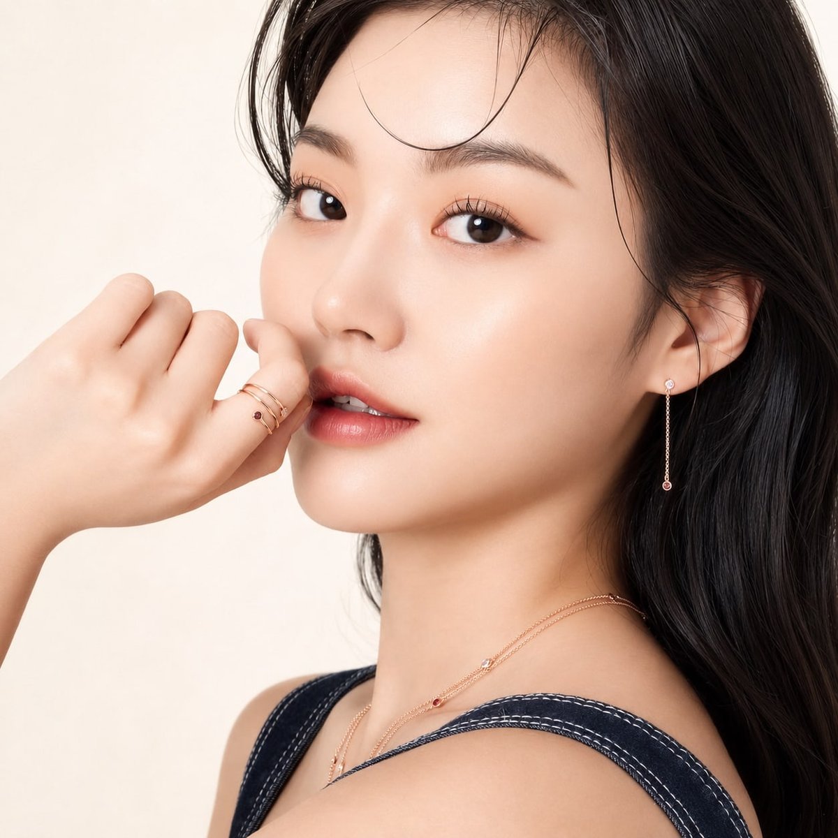 비기닝 프로필 36/63 — 웨트 업스타일 · 피치 글로우 메이크업으로 트렌디하고 감각적인 인상을 완성했습니다.