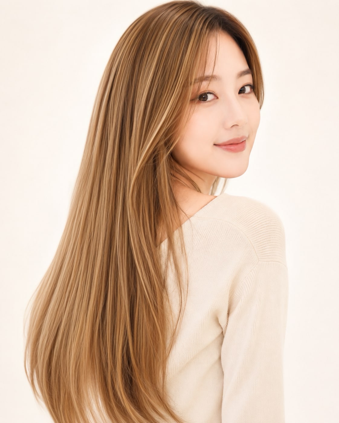 비기닝 헤어 컬러 10/19 — 허니 베이지 브라운 · 골드빛 베이지와 브라운이 자연스럽게 어우러져 부드럽고 화사한 인상을 줍니다.