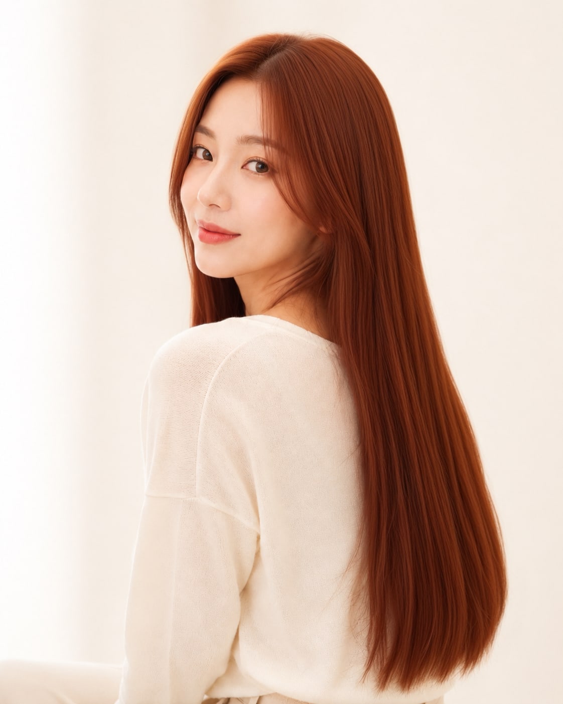 비기닝 헤어 컬러 11/19 — 딥 코퍼 브라운 · 깊이 있는 적갈빛이 풍부하게 감돌아 따뜻하고 고급스러운 분위기를 완성합니다.