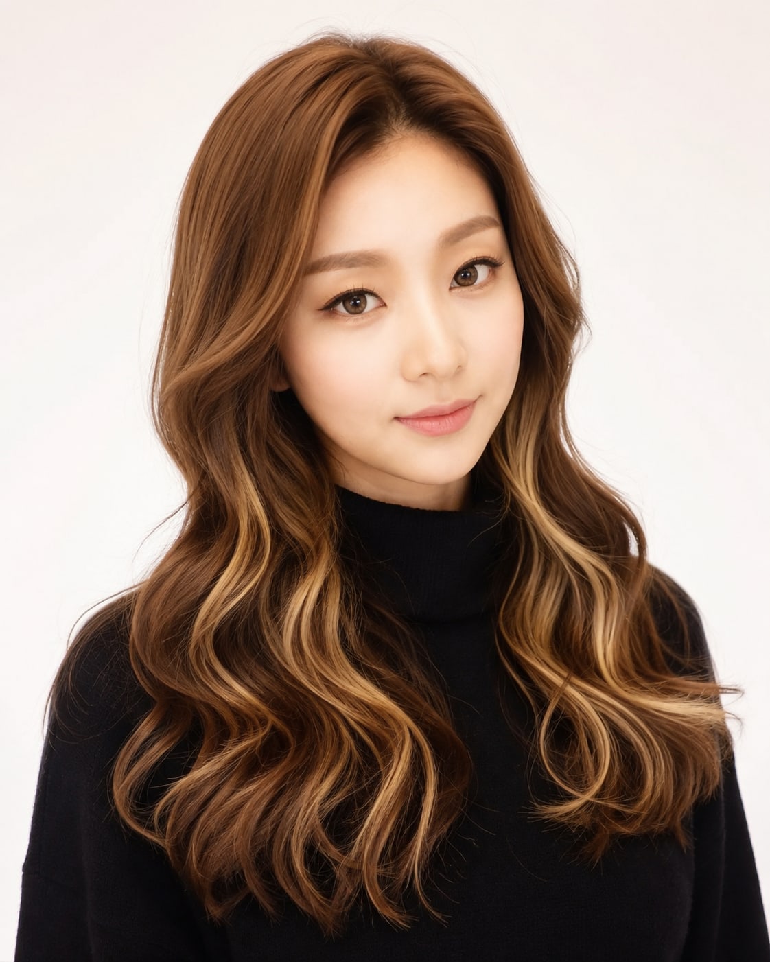 비기닝 헤어 컬러 12/19 — 카라멜 브라운 발레아쥬 · 밝고 어두운 브라운이 층층이 섞여 풍성하고 입체적인 컬러감을 연출합니다.