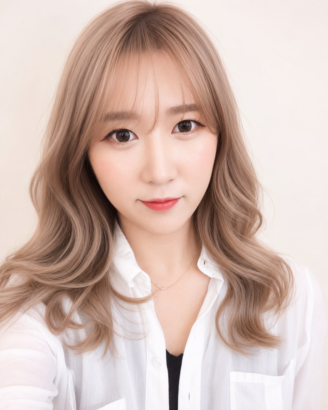 비기닝 헤어 컬러 16/19 — 로즈 애쉬 베이지 · 핑크빛과 애쉬 베이지가 부드럽게 어우러져 여리고 감각적인 분위기를 연출합니다.