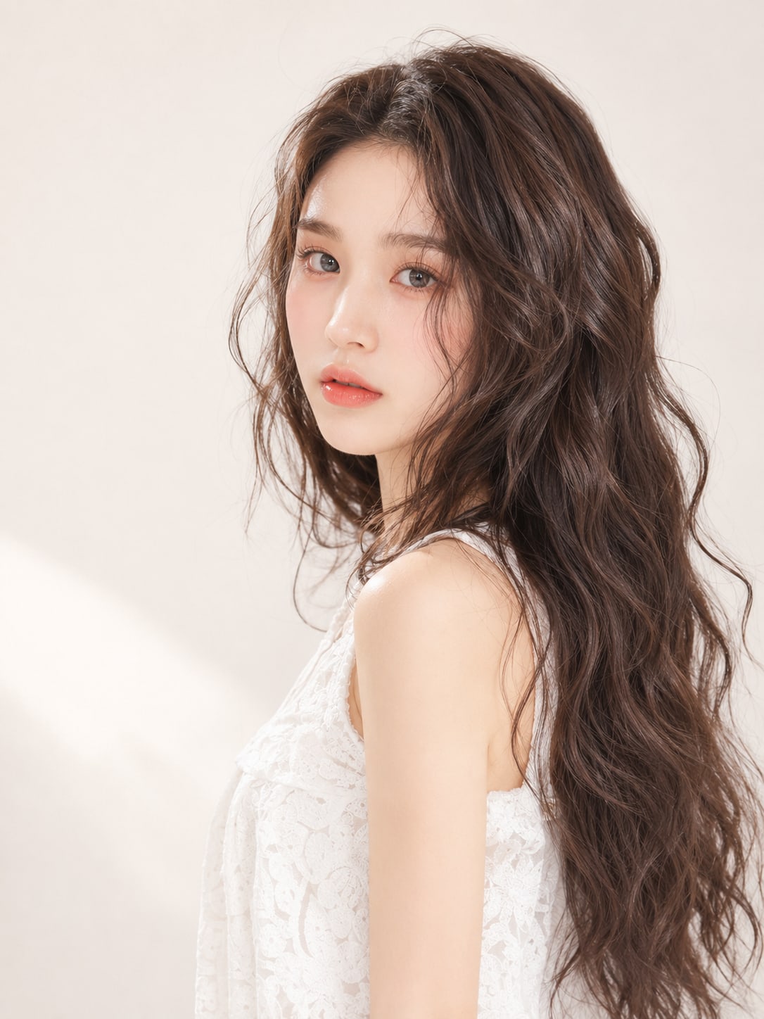비기닝 롱 헤어 07/41 — 러프 히피 웨이브 · 자연스럽게 풀린 잔컬과 긴 기장으로 자유롭고 감성적인 분위기를 표현했습니다.