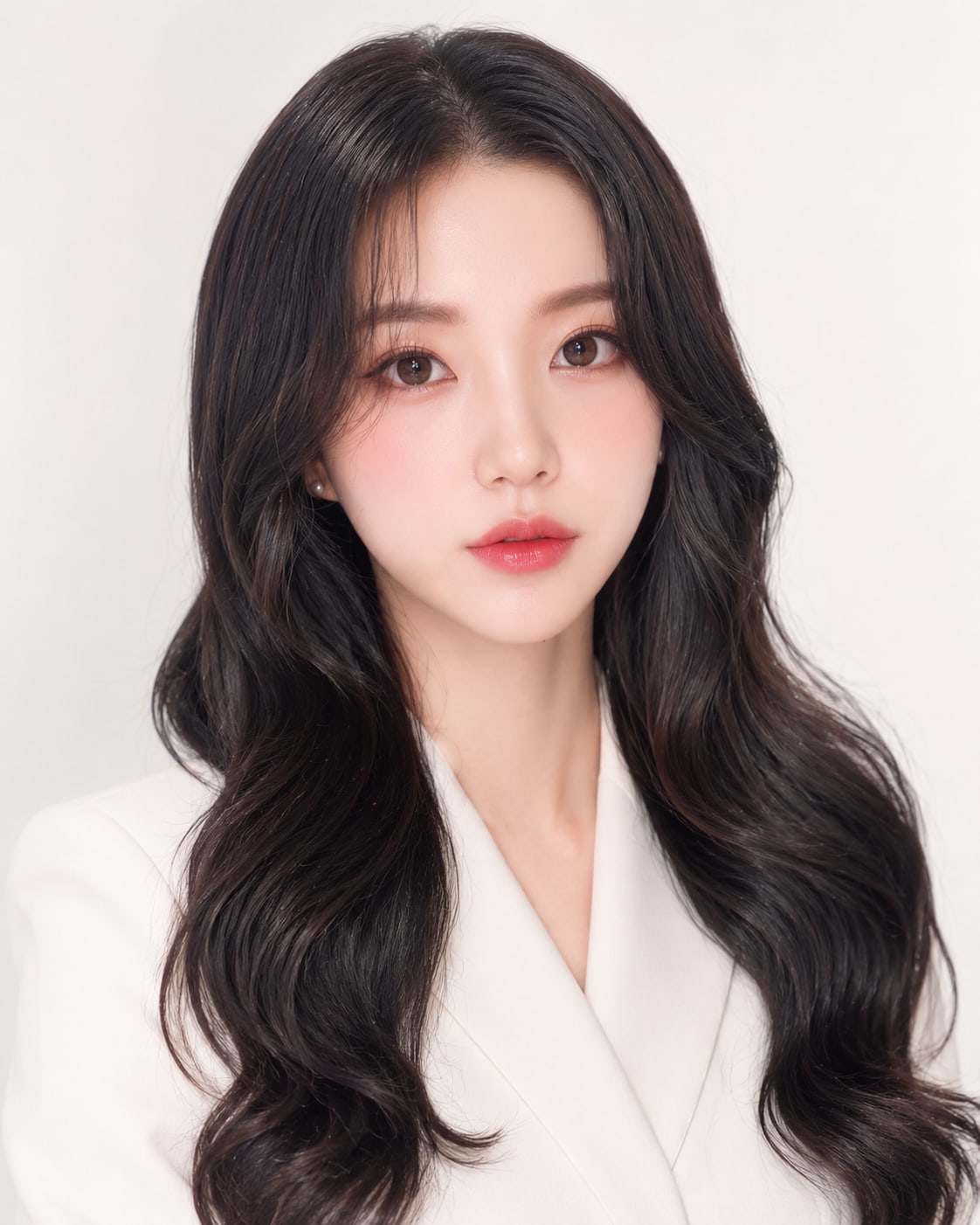 비기닝 롱 헤어 14/41 — 센터 파트 볼륨 웨이브 · 굵고 탄력 있는 S컬로 얼굴선을 부드럽게 살린 글램 스타일.