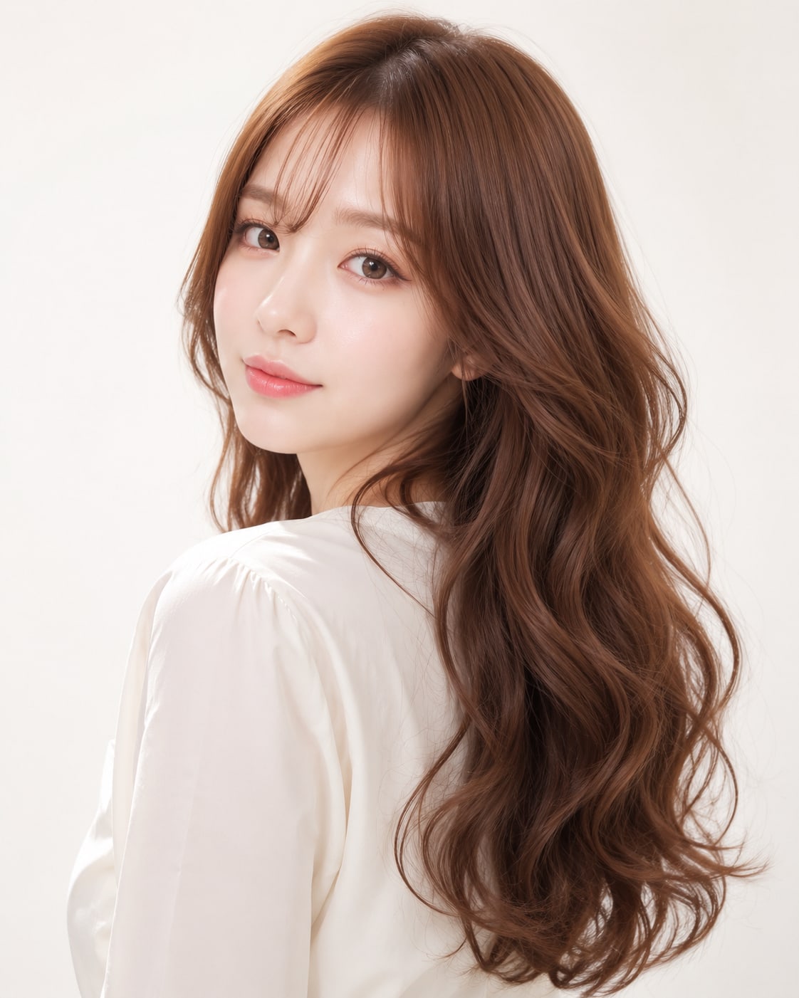 비기닝 롱 헤어 33/41 — 백라인 레이어드 웨이브 · 가벼운 층과 자연스러운 컬로 움직임이 살아 있는 롱헤어를 완성했습니다.