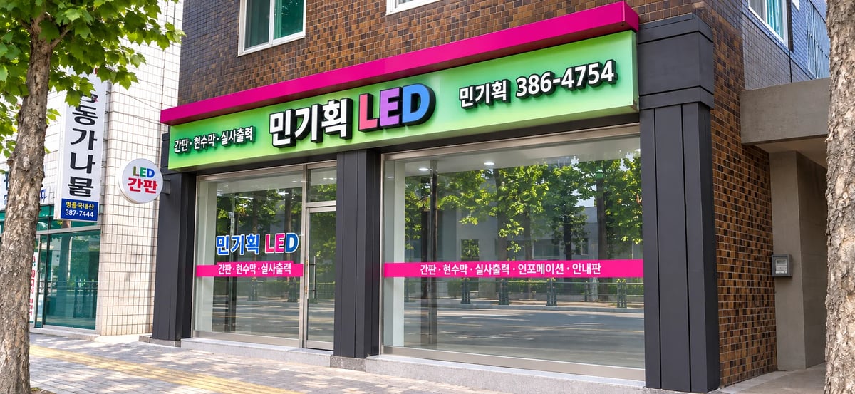 고층 간판 크레인 설치