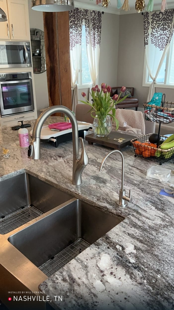 Will's Friends reverse-osmosis drinking water faucet in a Nashville, TN kitchen