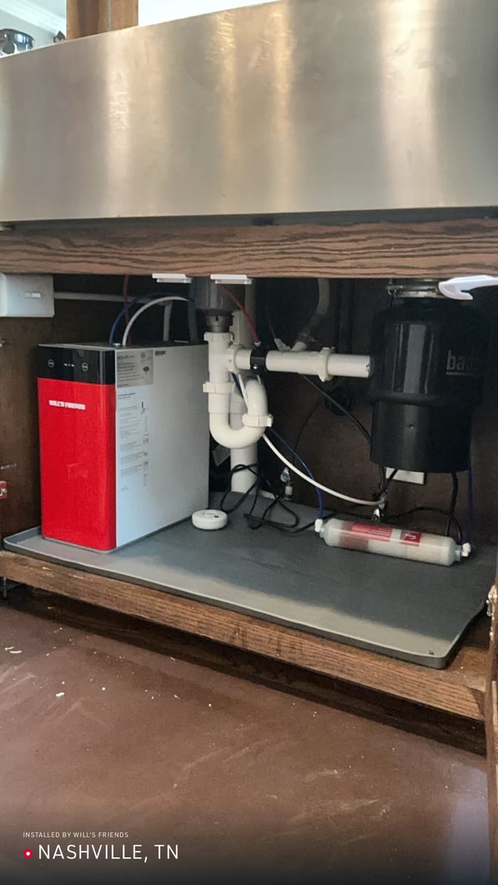 Will's Friends under-sink reverse osmosis system installed in Nashville, TN