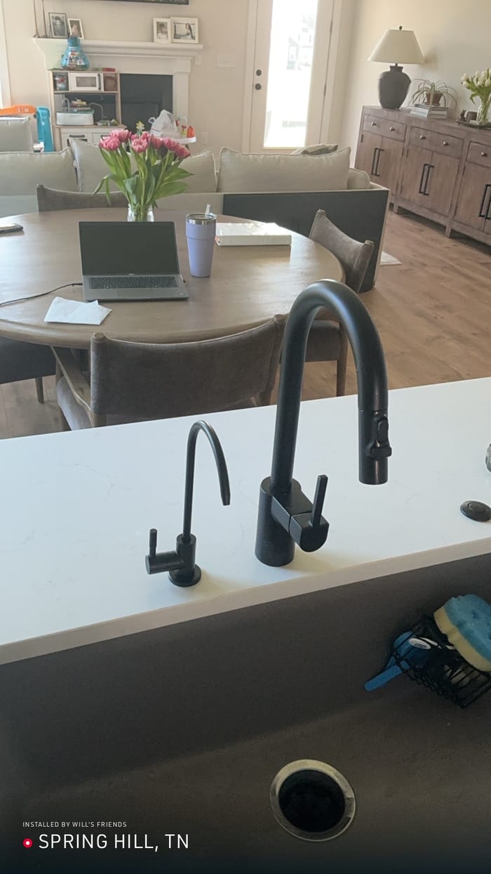 Will's Friends reverse-osmosis faucet installed in a Spring Hill, TN home