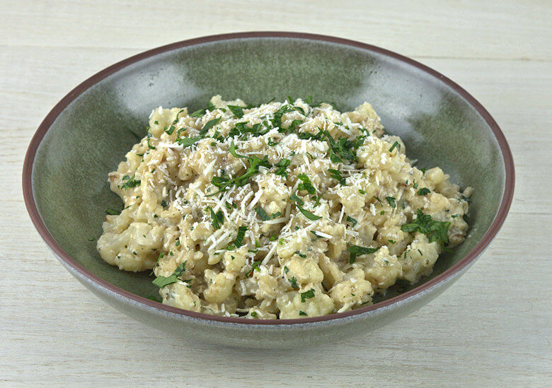 Side picture of Cauliflower Risotto with Mizithra Cheese