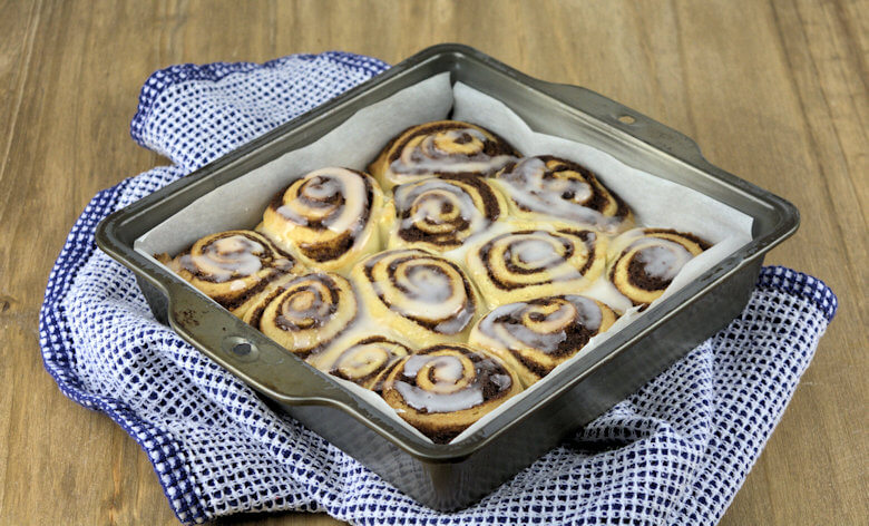 Side picture of Cinnamon Rolls with Light Glaze