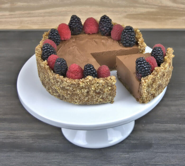 Picture of cut Cream & Egg-Free Chocolate Mousse Pie