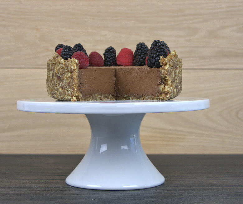 Front Picture of cut Cream & Egg-Free Chocolate Mousse Pie