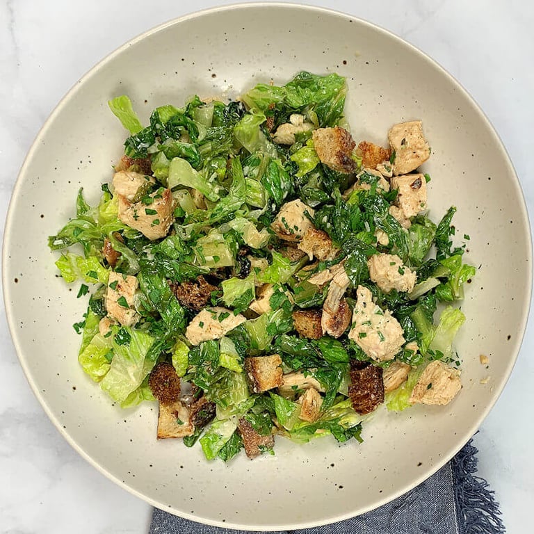 Bowl with Grilled Chicken Caesar Salad