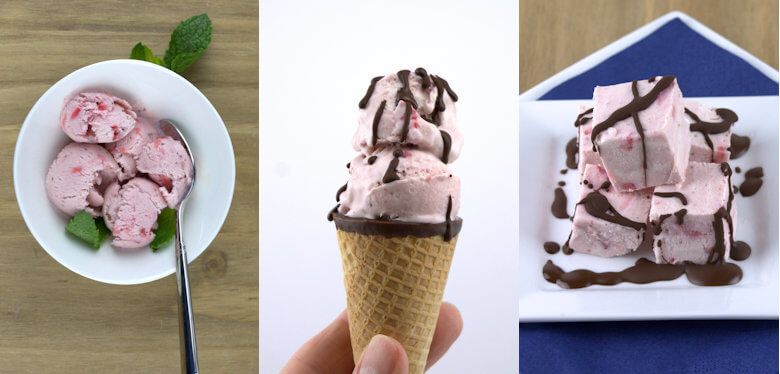 Ways to serve No-Churn Strawberry Ice Cream