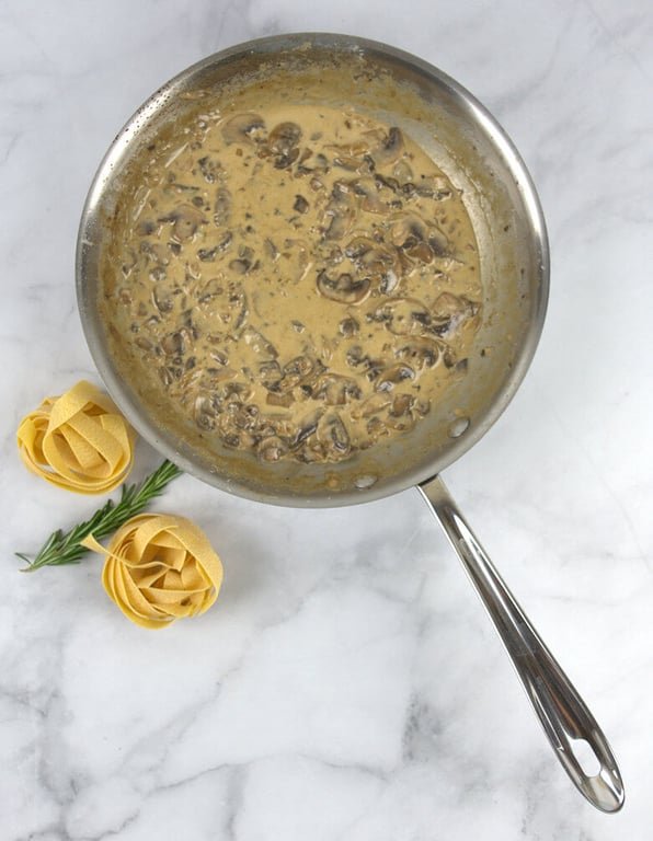 Picture of mushroom sauce in the making