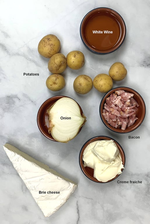 Ingredients to make Tartiflette
