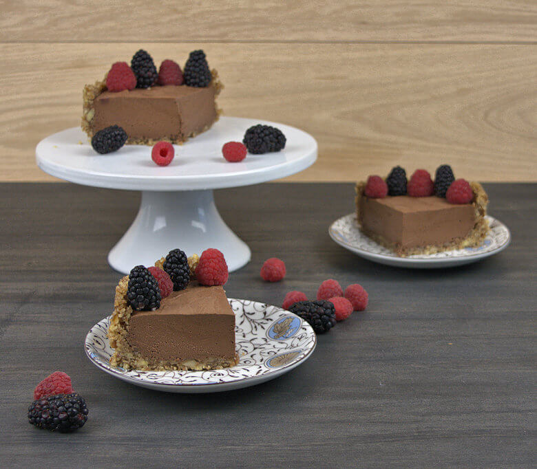 Wedges of chocolate mousse pie