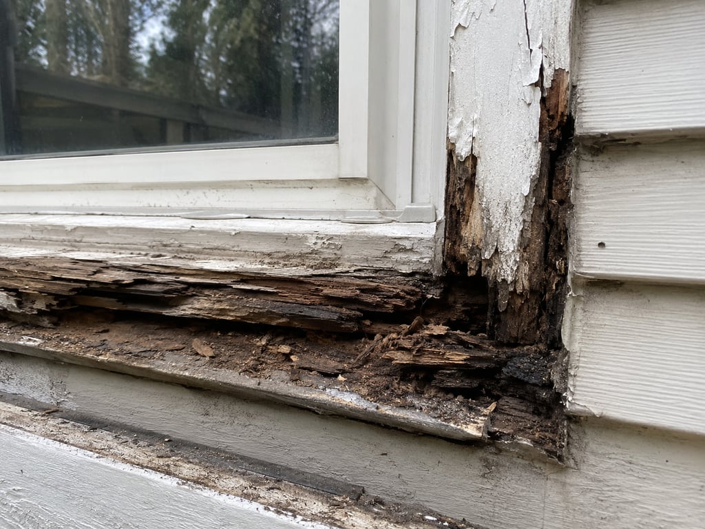 Rotten wood around window opening