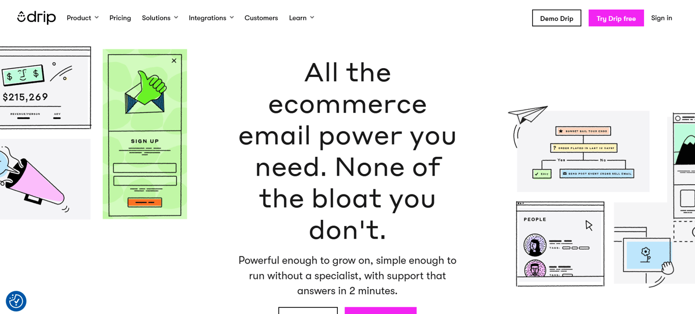 Drip ecommerce workflow builder with purchase-triggered automation