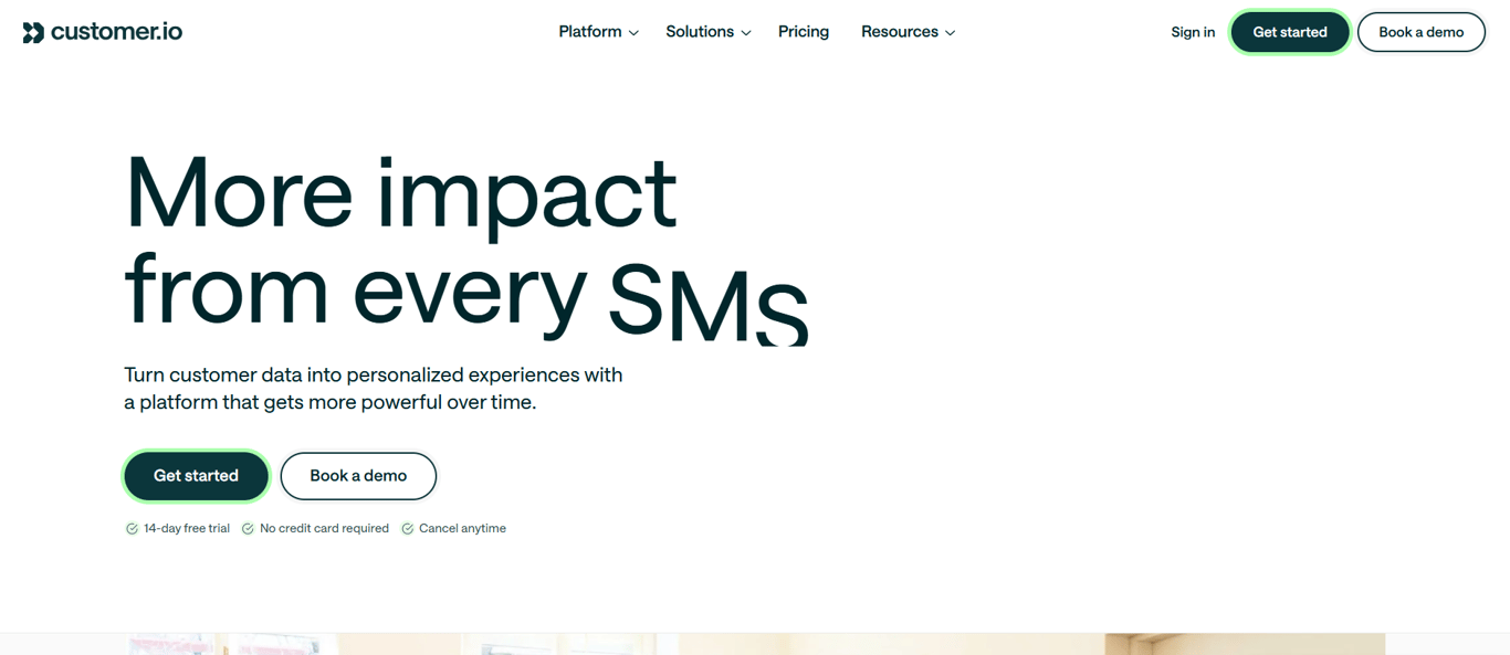 Customer.io event-based messaging dashboard