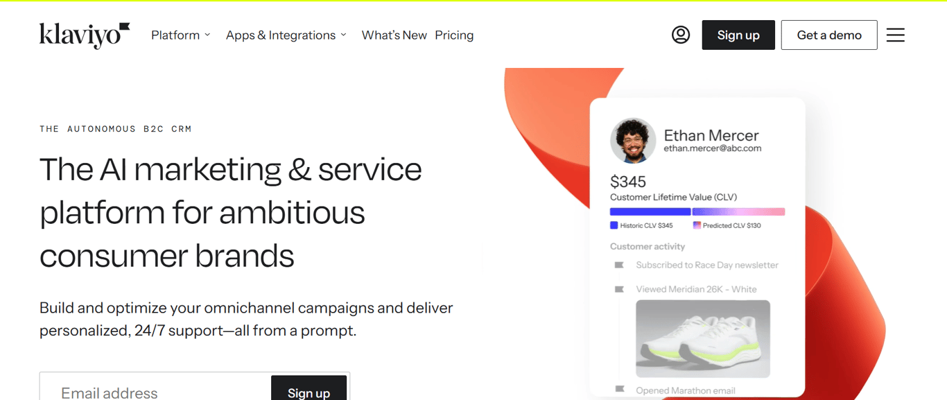 Klaviyo Homepage