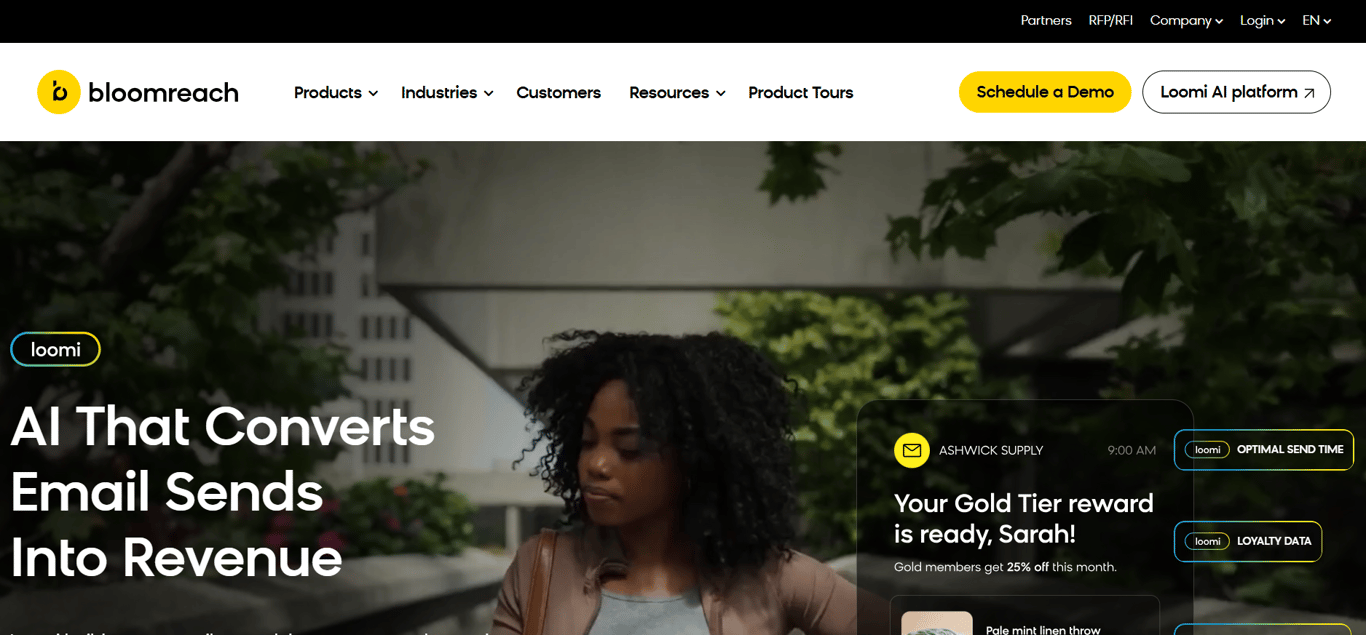 Homepage of Bloomreach